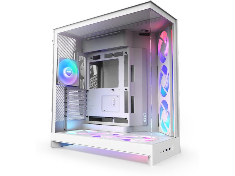 NZXT PC-Gehäuse H9 Flow RGB+ Weiss