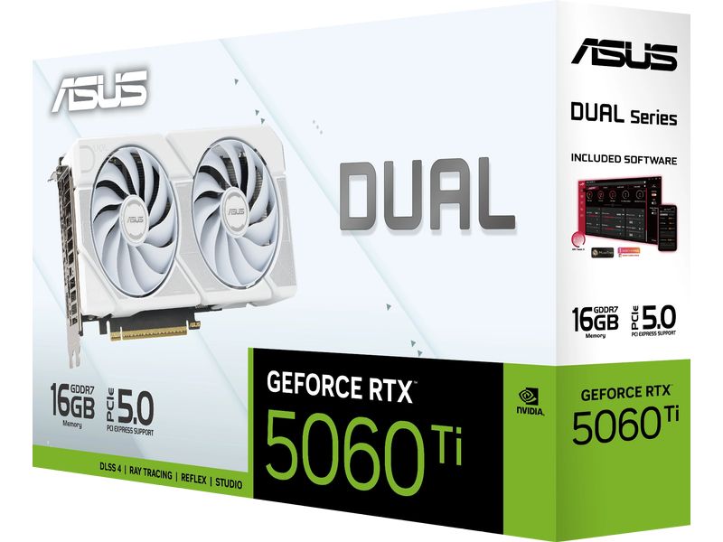 ASUS Grafikkarte Dual RTX 5060 Ti 16 GB Weiss