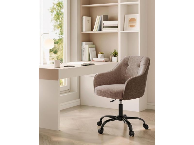 Songmics Bürostuhl mit Fusskreuz, Braun