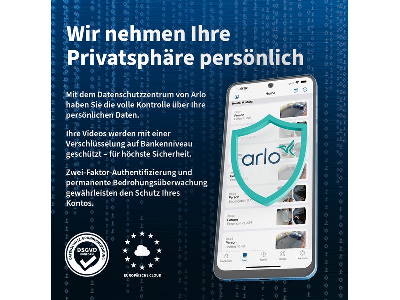 Arlo Essential 3 2K, 3er Set mit Solarpanel