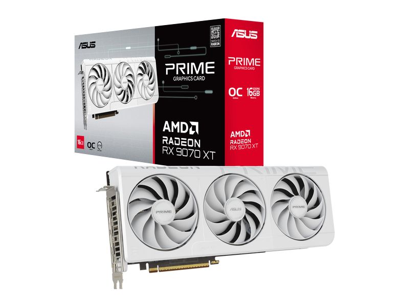 ASUS Grafikkarte Prime Radeon RX 9070 XT OC Edition 16GB Weiss