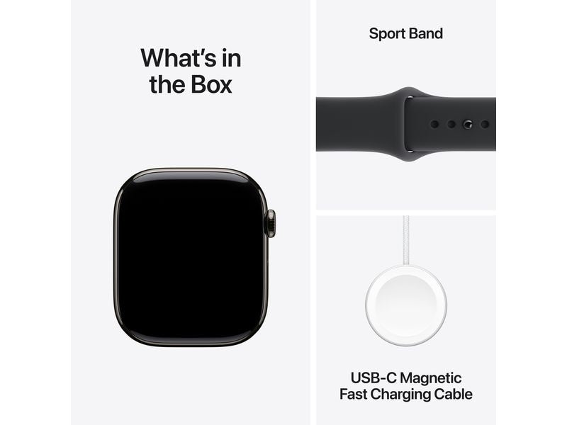 Apple Watch Series 11 46 mm LTE Slate Titanium Black Sport S/M