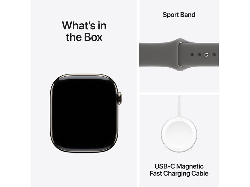 Apple Watch Series 11 46 mm LTE Nat Titanium Stone Grey Sport S/M