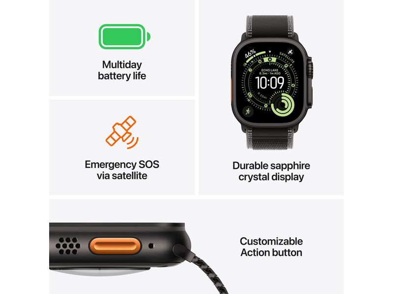 Apple Watch Ultra 3 Natural Titanium Light Blue Alpine Loop S