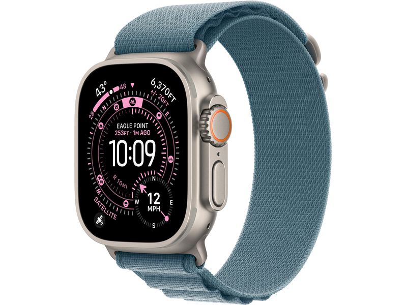 Apple Watch Ultra 3 Natural Titanium Light Blue Alpine Loop L