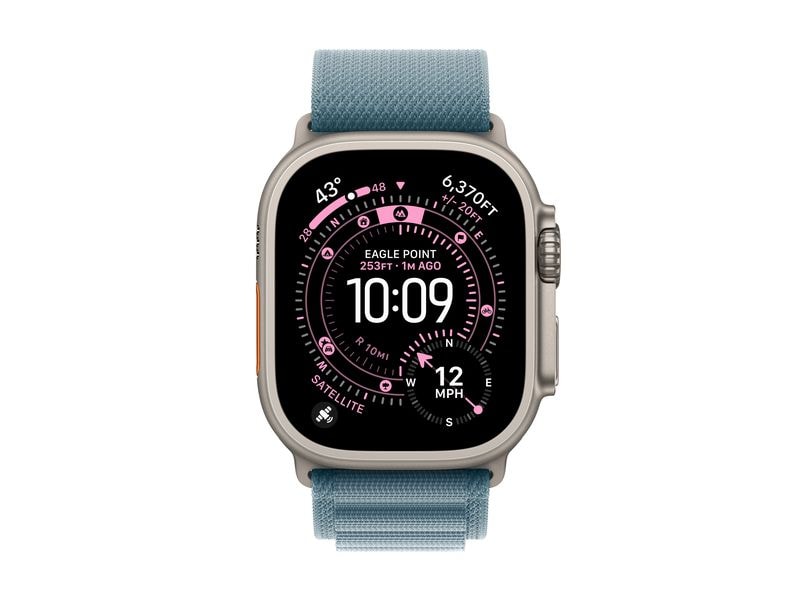 Apple Watch Ultra 3 Natural Titanium Light Blue Alpine Loop S