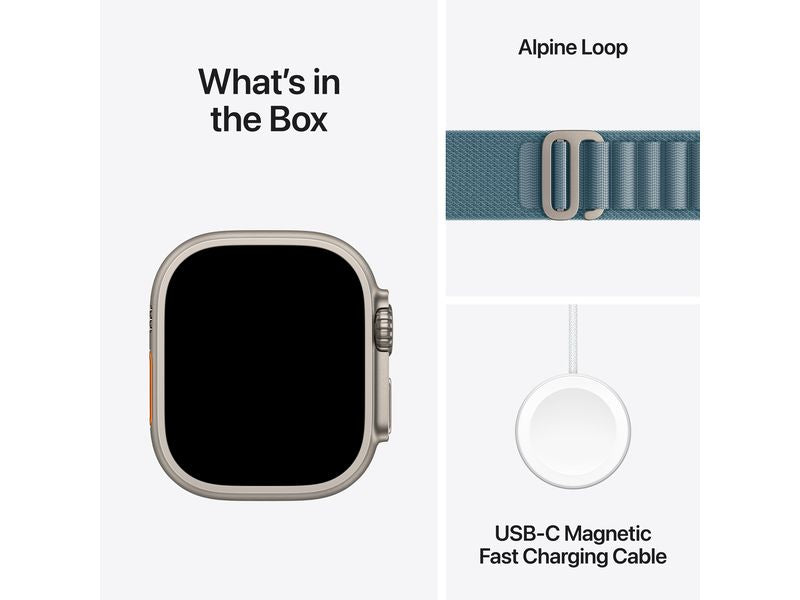 Apple Watch Ultra 3 Natural Titanium Light Blue Alpine Loop M