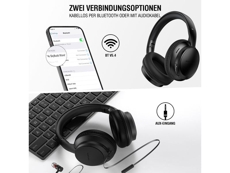 4smarts Over-Ear-Kopfhörer SkyBuds Wave Schwarz