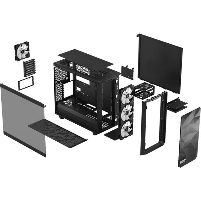 Fractal Design Boîtier d’ordinateur Meshify 2 Lite RGB TG Light Tint Noir