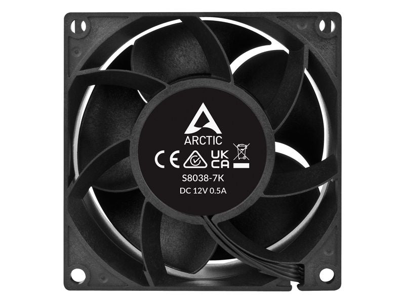 Arctic Cooling PC-Lüfter S8038-7K, 80 mm, 7000 RPM, Schwarz, 1 Stück