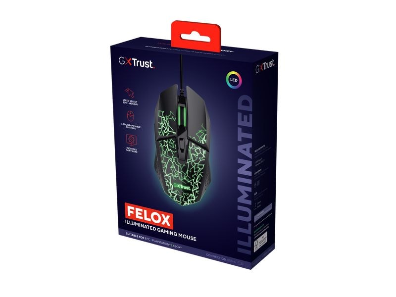 Trust Gaming-Maus GXT113 Felox Schwarz