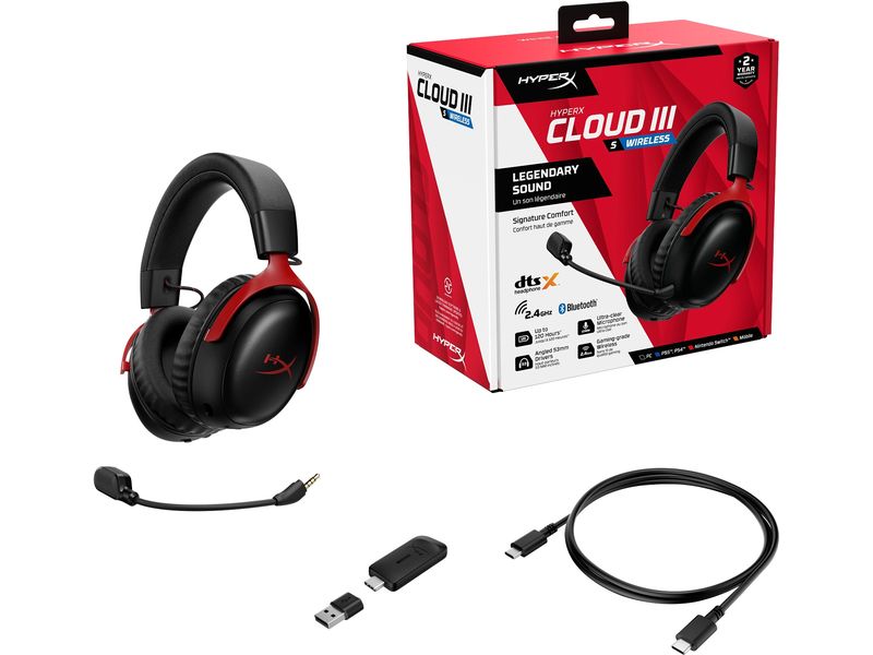 HyperX Headset HyperX Cloud III S Rot/Schwarz