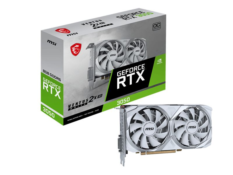 MSI Grafikkarte GeForce RTX 3050 VENTUS 2X XS WHITE 8G OC