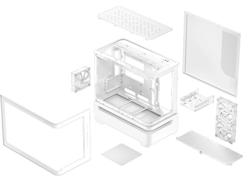 ASUS PC-Gehäuse Prime AP202 TG ARGB Weiss