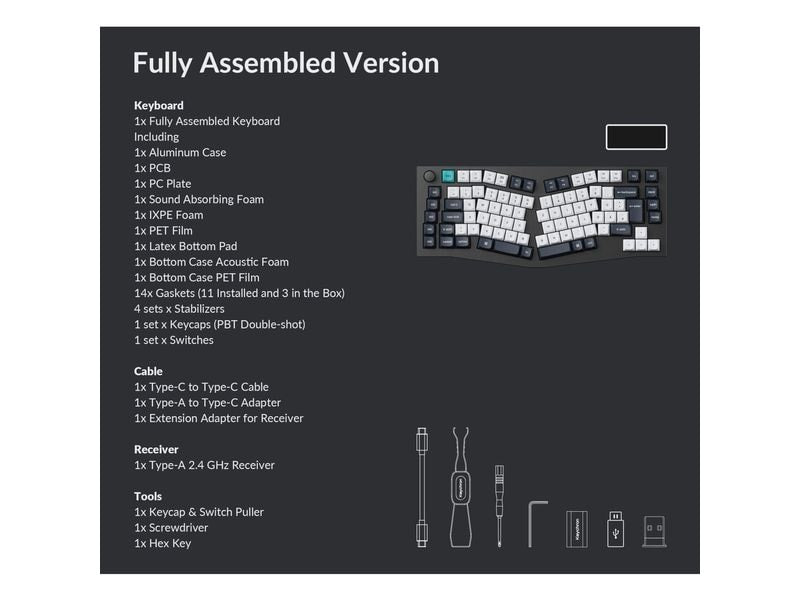 Keychron Gaming-Tastatur Q10 Max Black QMK Red Switch