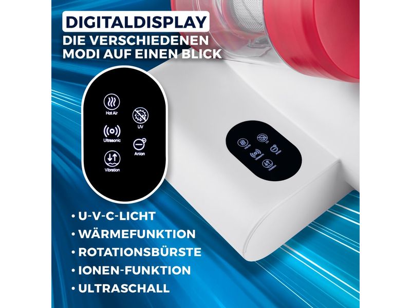 CLEANmaxx Milben-Handstaubsauger 400W, Weiss/Rot + CH-Stecker