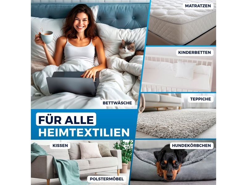 CLEANmaxx Milben-Handstaubsauger 400W, Weiss/Rot + CH-Stecker