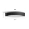 Philips Hue White Ambiance Enrave, grosse Deckenleuchte - schwarz