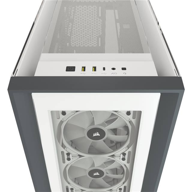 Corsair Boîtier d’ordinateur iCUE Midi Tower 5000X RGB TG Blanc