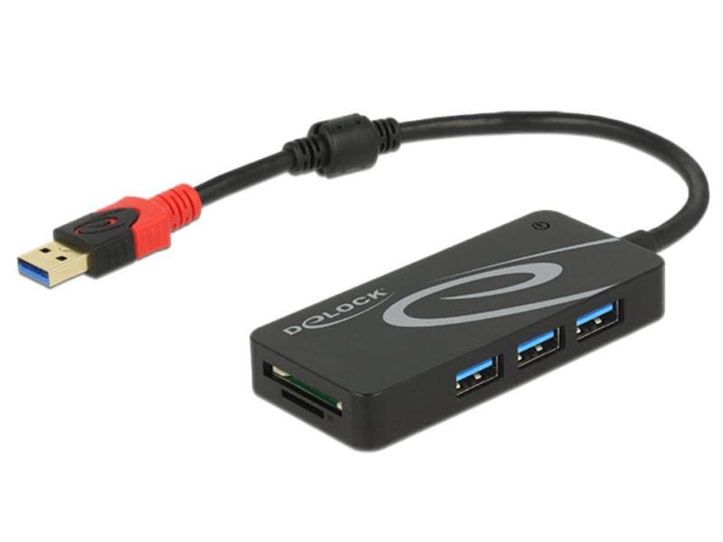 Delock Dockingstation USB 3.1 - 3x Typ-A + SD / Micro SD Reader