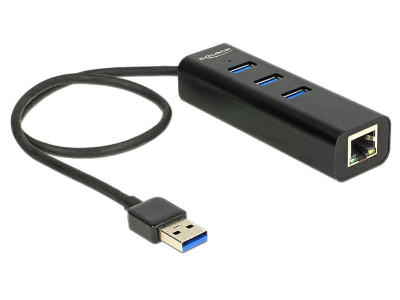 Delock Station d'accueil 62653 USB 3.0 - 3x Typ-A + 1x RJ45 GigaLan