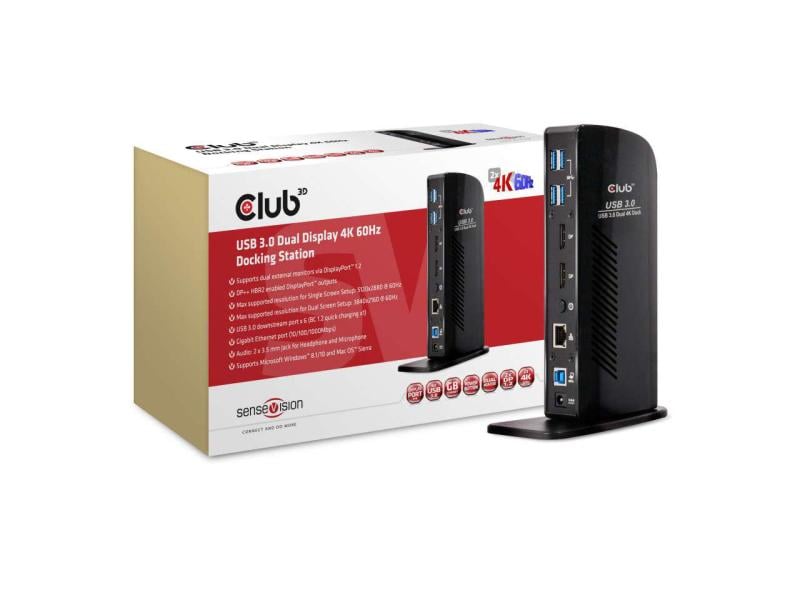 Club 3D Dockingstation CSV-1460 USB 3.0 Dual Display 4K60 Hz