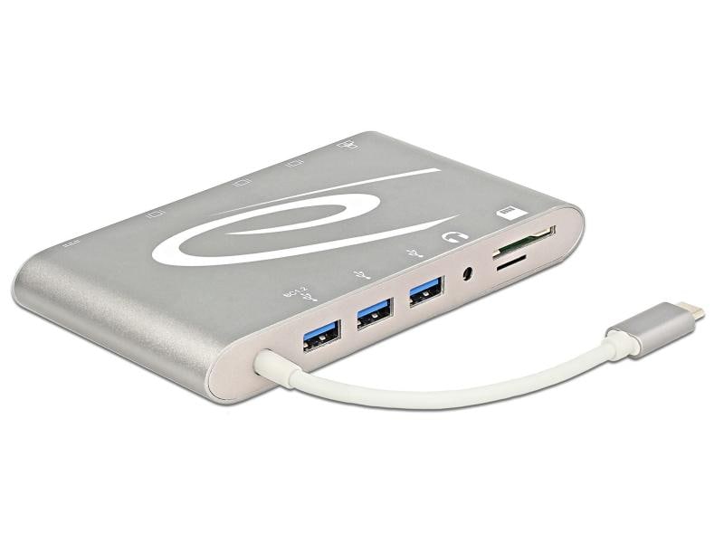 Delock Station d'accueil USB 3.1 Type-C – HDMI/MiniDP/VGA/SD/USB-A