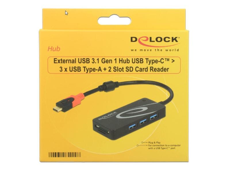 Delock Station d'accueil USB 3.1 Typ-C - 3x Typ-A + SD / Micro SD