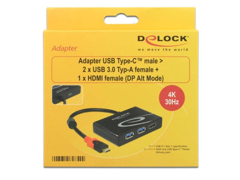 Delock Dockingstation USB 3.1 Typ-C Gen1 - 2x Typ-A + 1x HDMI 4K