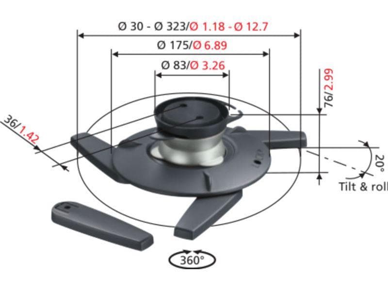 Vogel's Deckenhalterung EPC-6545 Silber