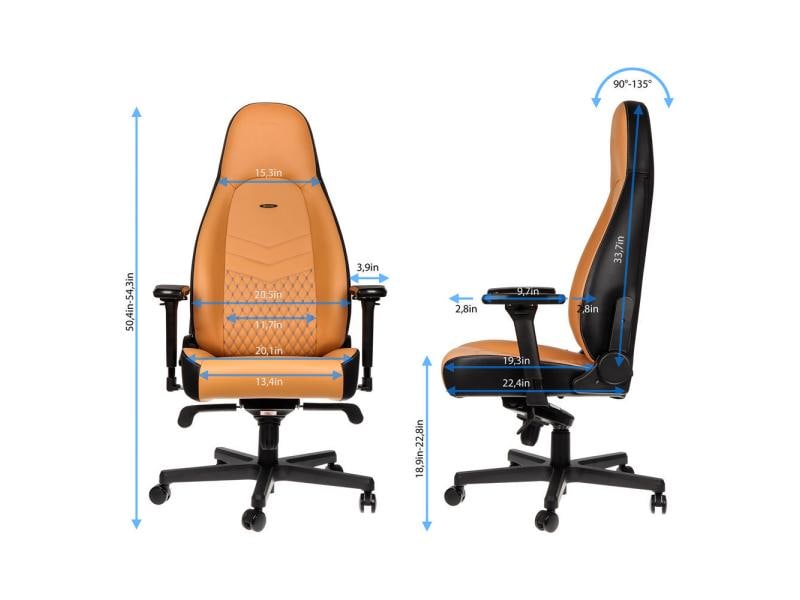 noblechairs Gaming-Stuhl ICON Echtleder Cognac