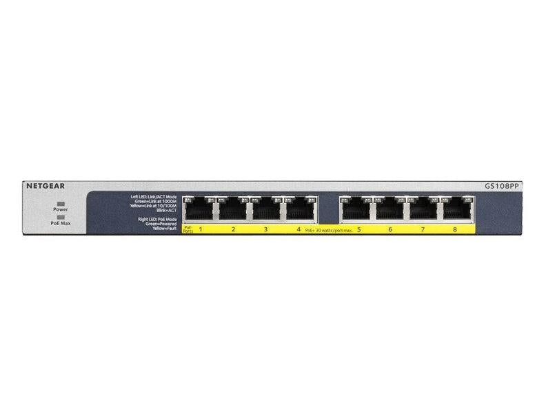 Netgear PoE+ Switch GS108PP 8 Port