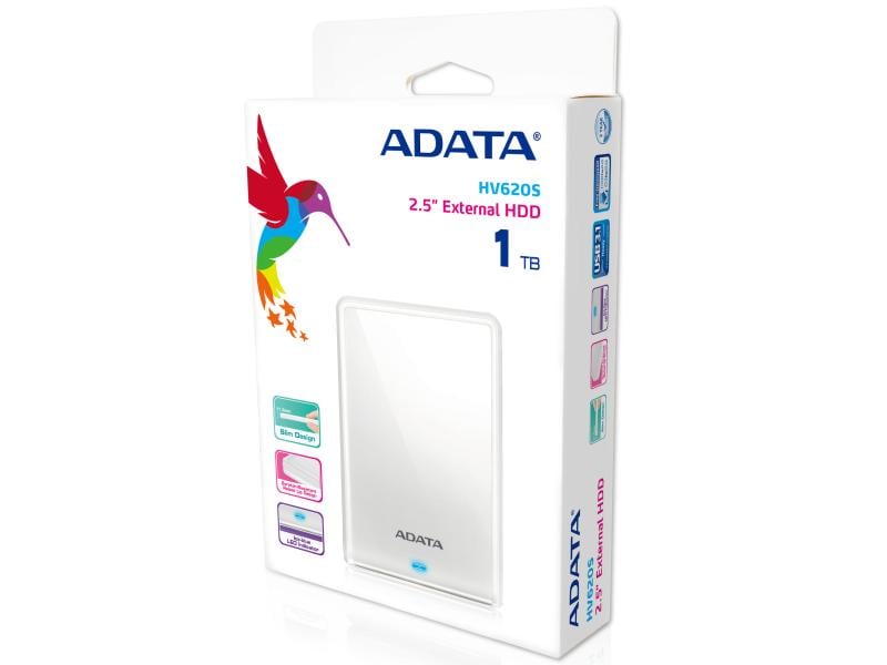 ADATA Disque dur externe HV620S 1 TB, Blanc