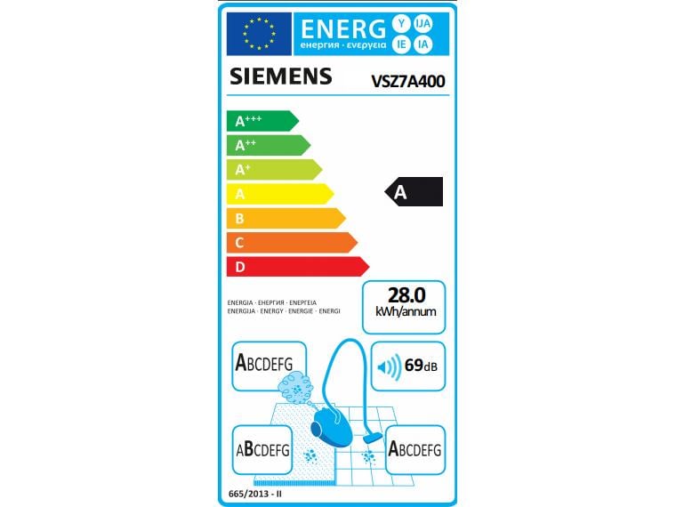 Siemens Aspirateur traîneau Z7.0 VSZ7A400 + Sac à poussière gratuit