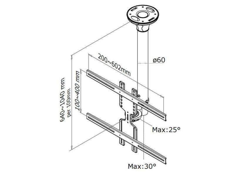 NEOMOUNTS Fixation de plafond FPMA-C400 Noir