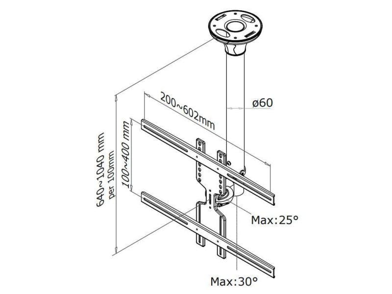 NEOMOUNTS Fixation de plafond FPMA-C400 Argenté