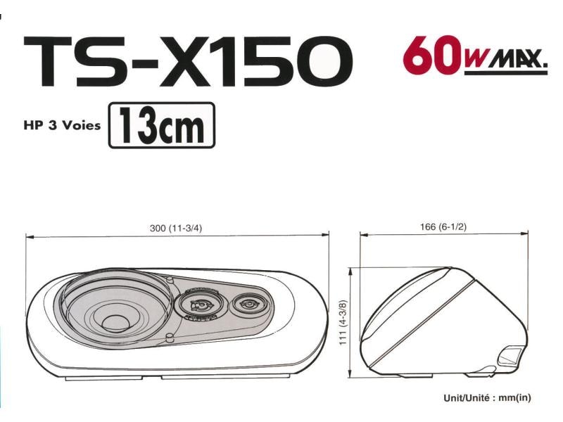 Pioneer Haut-parleurs à 3 voies TS-X150