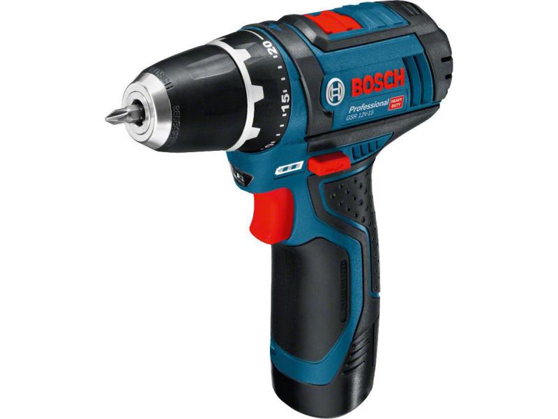 Bosch Professional Akku-Bohrschrauber GSR 12 V-15 Kit 1x 4.0 Ah + 1x 2.0 Ah