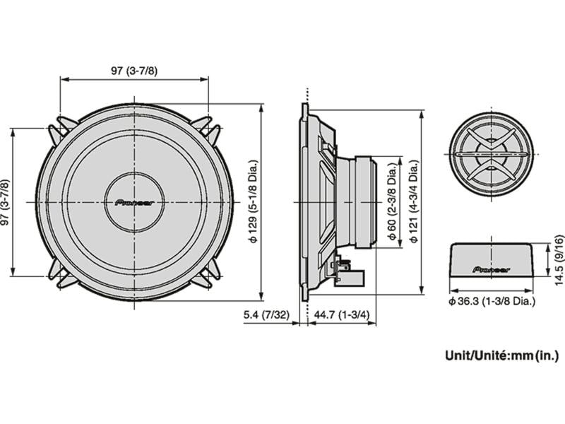 Pioneer Haut-parleurs à 2 voies TS-130Ci