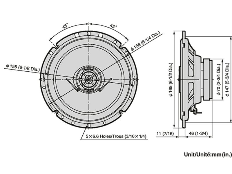 Pioneer Haut-parleurs à 2 voies TS-1702i