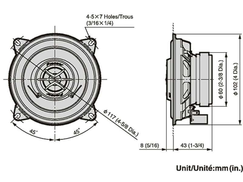 Pioneer 2-Weg Lautsprecher TS-1002i