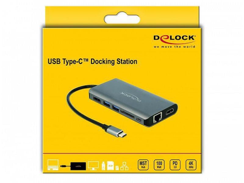 Delock Station d'accueil USB 3.1 Typ-C HDMI/DP/USB 3.0/SD/LAN/PD 3.0