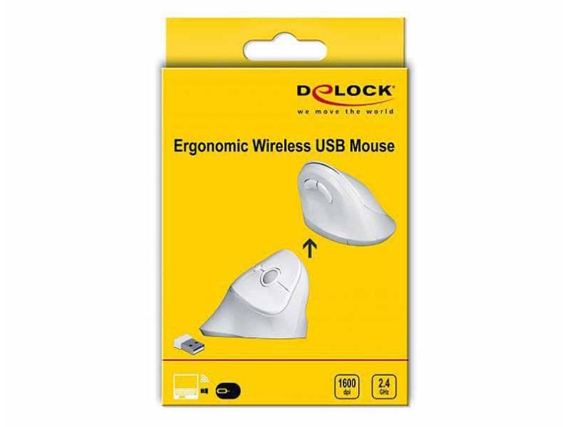 Delock Souris ergonomique 12596 USB sans fil