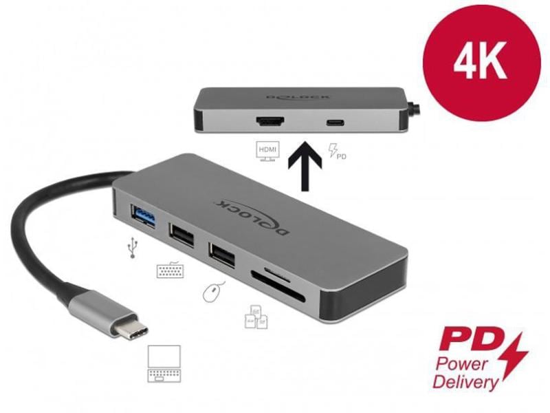 Delock Dockingstation USB 3.1 Typ-C – HDMI/USB-A/USB-C/SD/PD 2.0