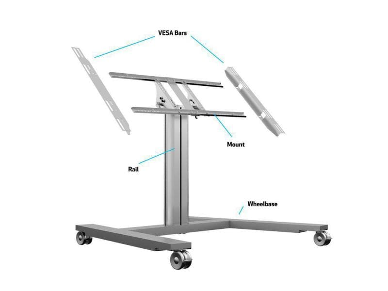 Multibrackets Trolley TV Stand 80 HD Argenté