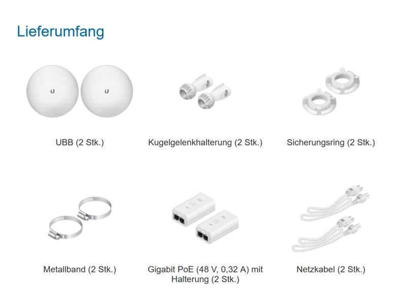 Ubiquiti WLAN-Bridge UniFi UBB Building-Bridge Kit 60Ghz, 500m