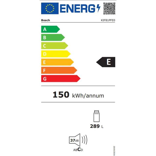 Bosch Réfrigérateur encastré KIF81PFE0 Droit (modifiable)