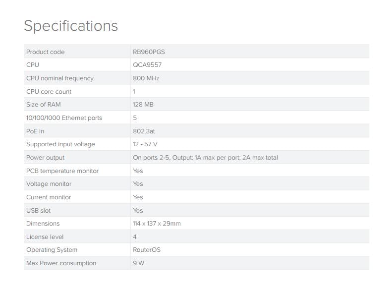 MikroTik VPN-Router hEX PoE RB960PGS