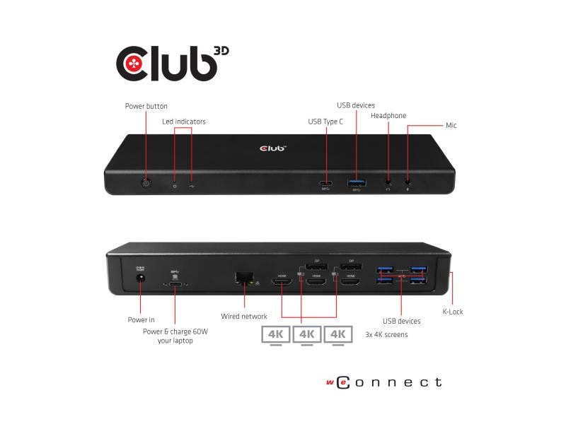 Club 3D Dockingstation CSV-1562 USB-C 3.2 Gen1 Triple 4K