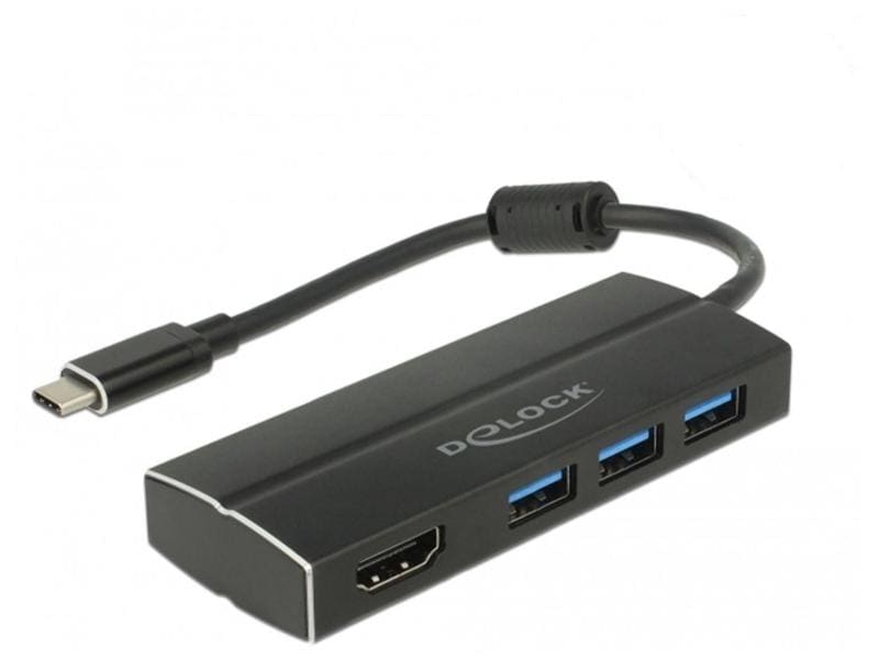 Delock Station d'accueil USB 3.1 Typ-C Gen1 - 3x Typ-A + 1x HDMI 4K